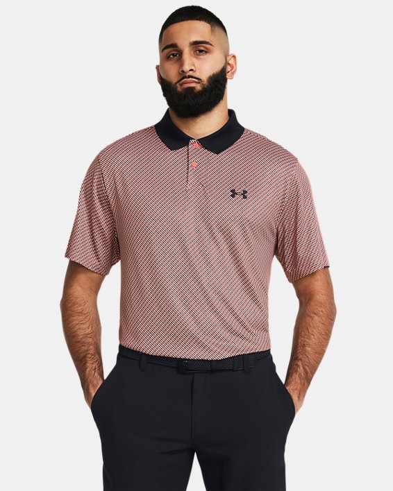 เสื้อโปโล UA Performance 3.0 Printed สำหรับผู้ชาย in Pink image number 0